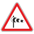 Дорожный знак 1.29 «Боковой ветер» (металл 0,8 мм, I типоразмер: сторона 700 мм, С/О пленка: тип Б высокоинтенсив.)